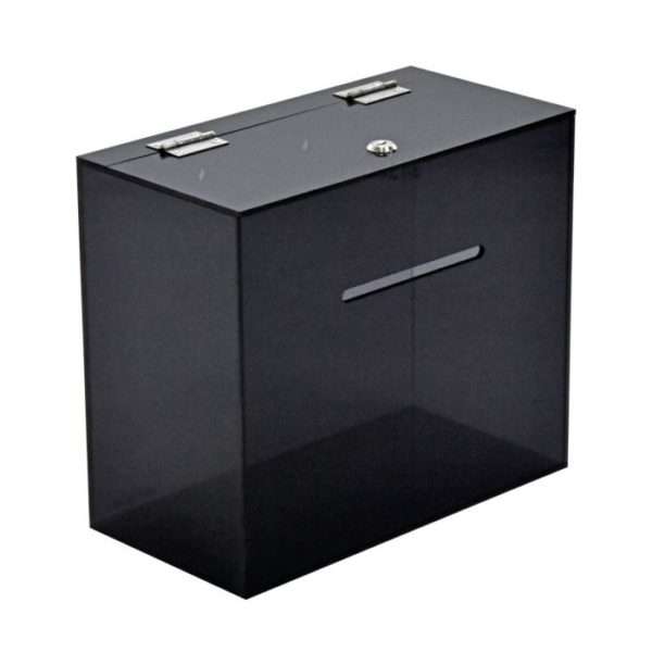 Acrylic Donation Box with Lock and Key – Smoky