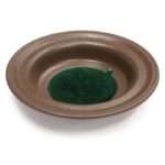 Dark Finish Offering Plate - Green Felt Center Pad