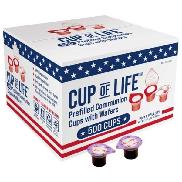 Cup of Life Prefilled Communion Cups with Red Grape Juice and Wafers