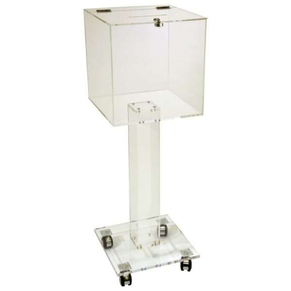 Clear Acrylic Donation Box with Lock and Key - Ensuring Safety and Secure Collection.