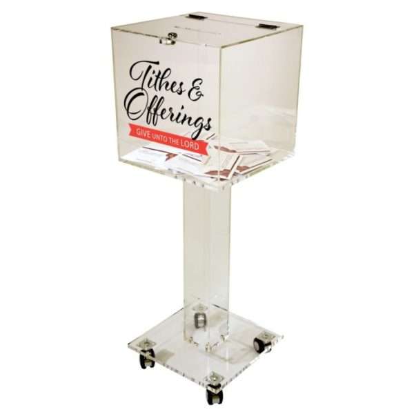 Personalized Clear Acrylic Donation Box With Lock and Key - Image 7