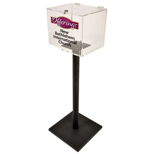 Metal Stand with Acrylic Offering Box - Personalized - Image 4