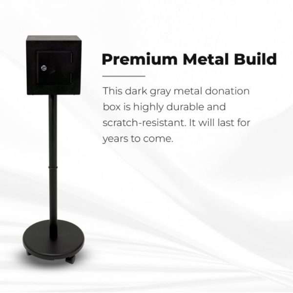 Personalized Metal Donation Box With Wheels – Black - Image 4